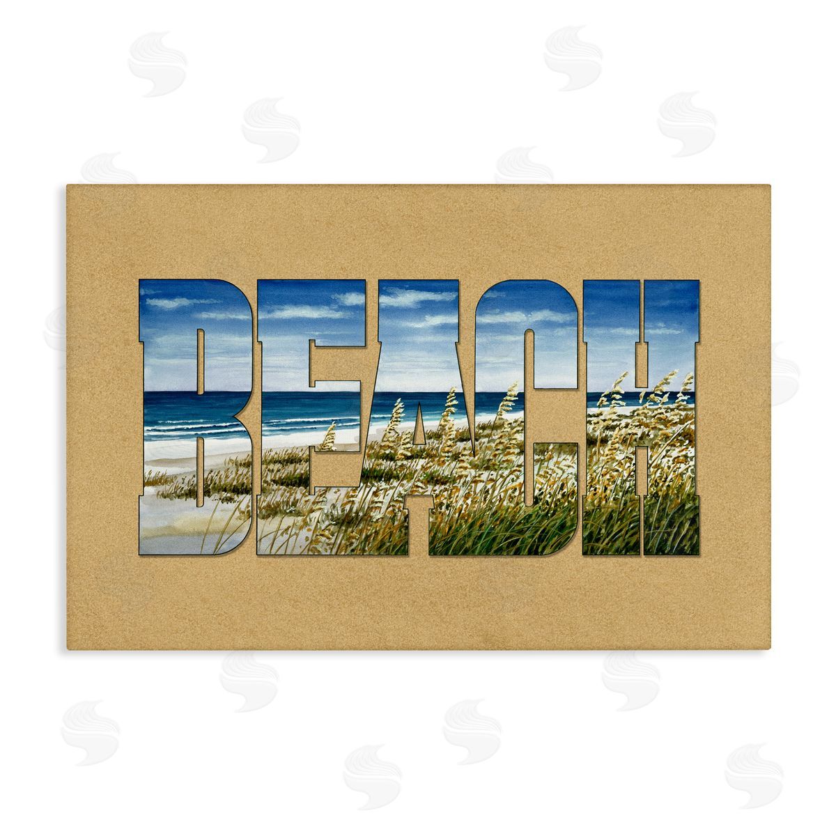 Grassy Beach Typography Canvas Wall Art, Home Decor by Art Brands Holdings, LLC