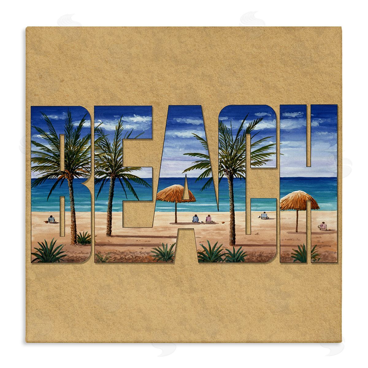 Art Brands Holdings LLC. Tropical Beach Typography Canvas Wall Art Print