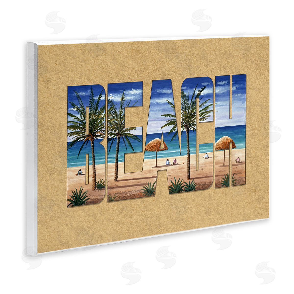 Tropical Beach Outline Wood Plaque Wall Art, Home Decor by Art Brands Holdings, LLC