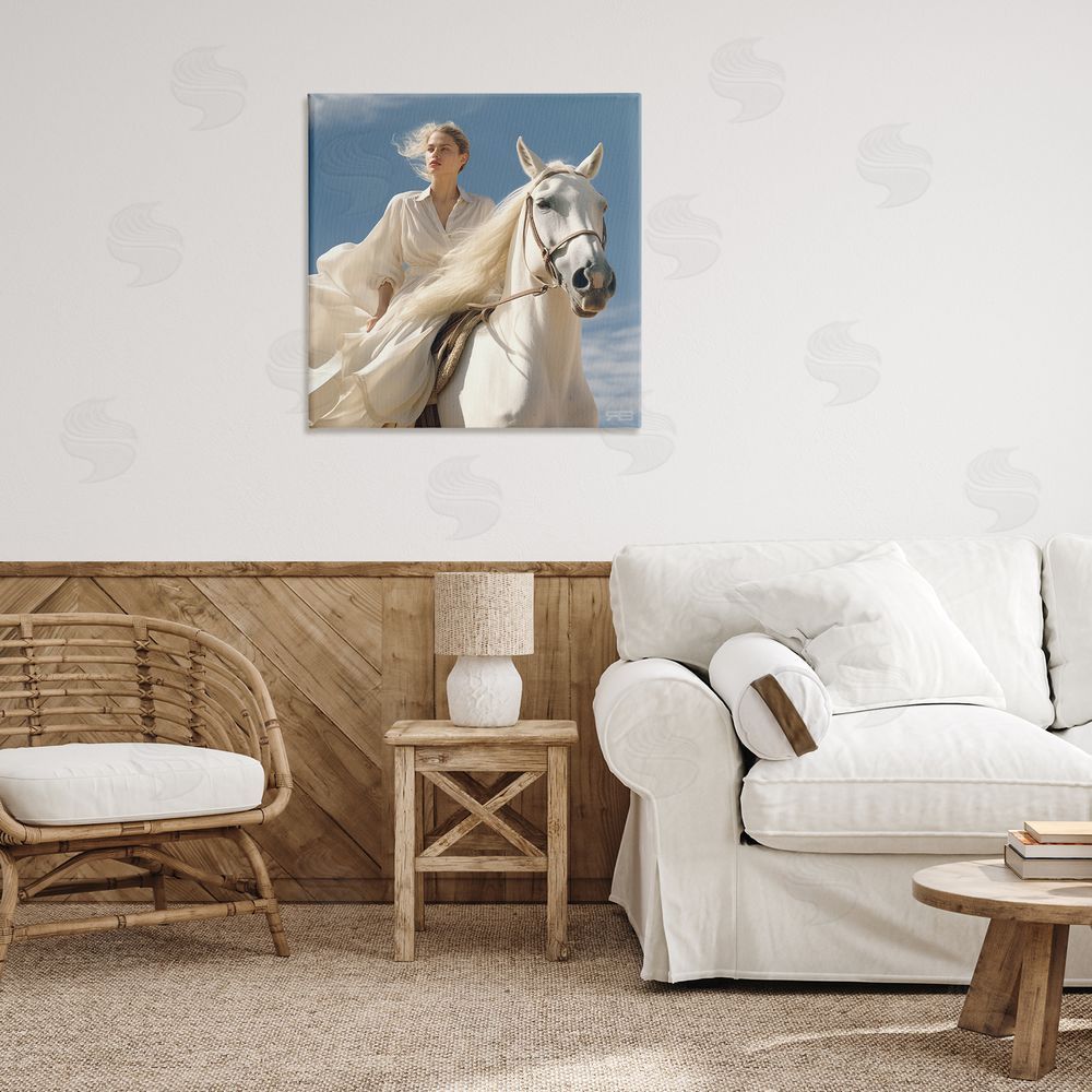 RB Windswept Equestrian Girl Canvas Wall Art Print in Room