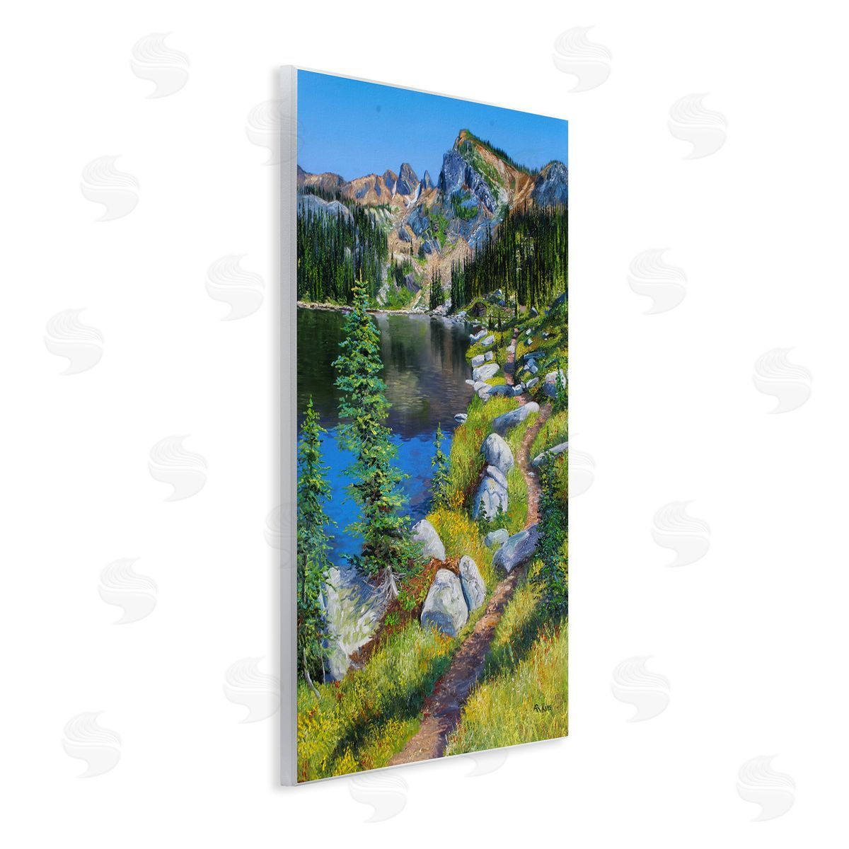 Andrew Kiss Alpine Lake Landscape Wooden Wall Plaque Art Print