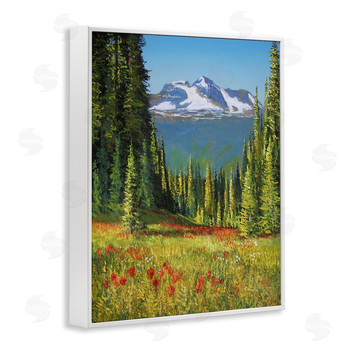 Andrew Kiss Alpine Valley Meadow White Framed Giclee Wall Art Print