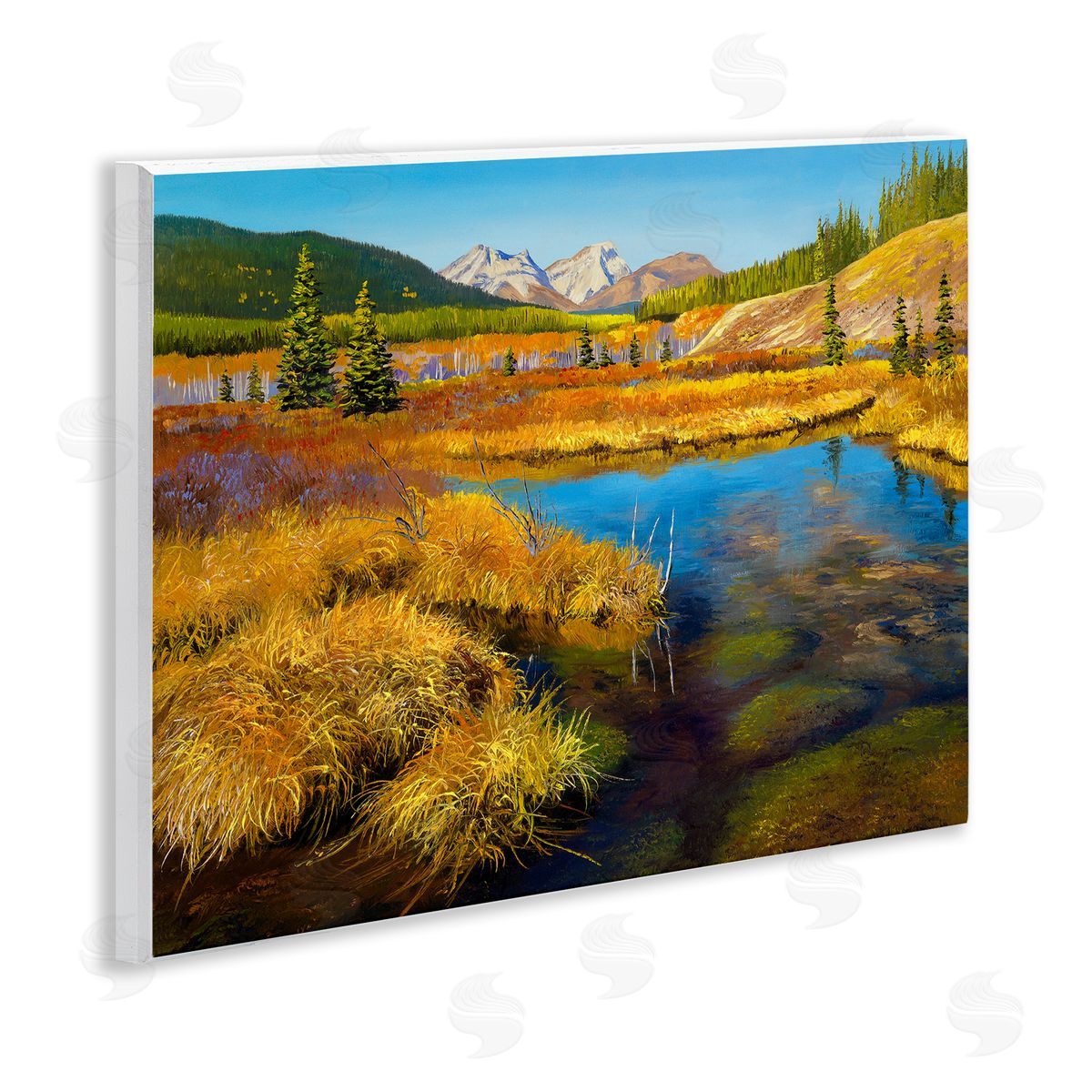 Andrew Kiss Lush Pond Landscape Wooden Wall Plaque Art Print