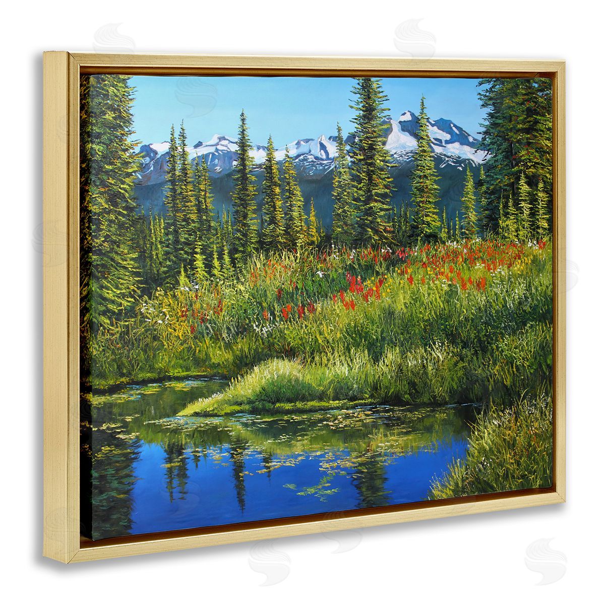 Andrew Kiss High Country Summer Gold Floating Frame Canvas Wall Art Print