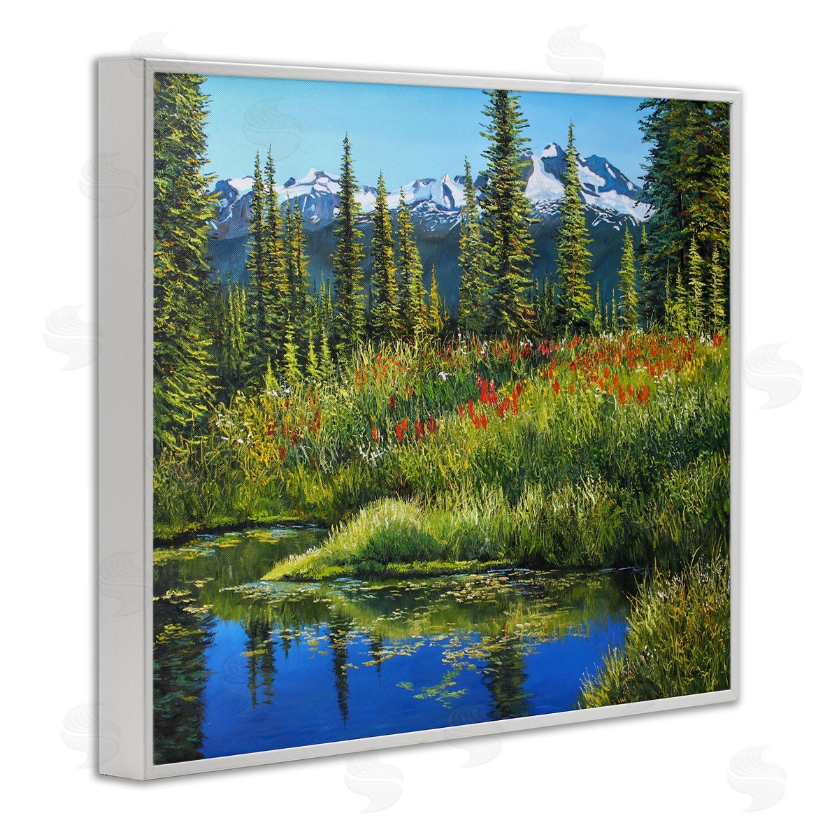 Andrew Kiss High Country Summer White Framed Giclee Wall Art Print