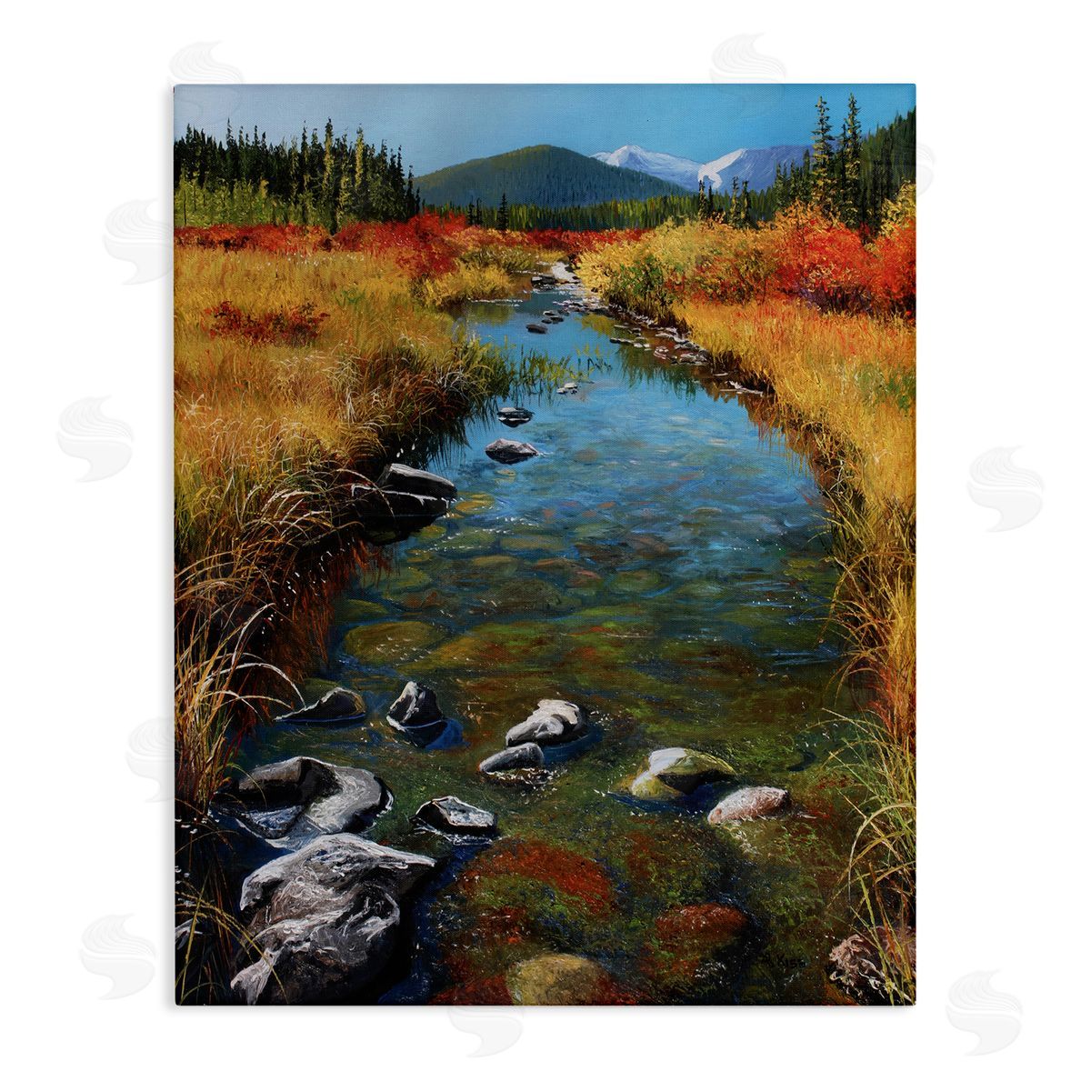 Andrew Kiss Outflow From Lake Canvas Wall Art Print