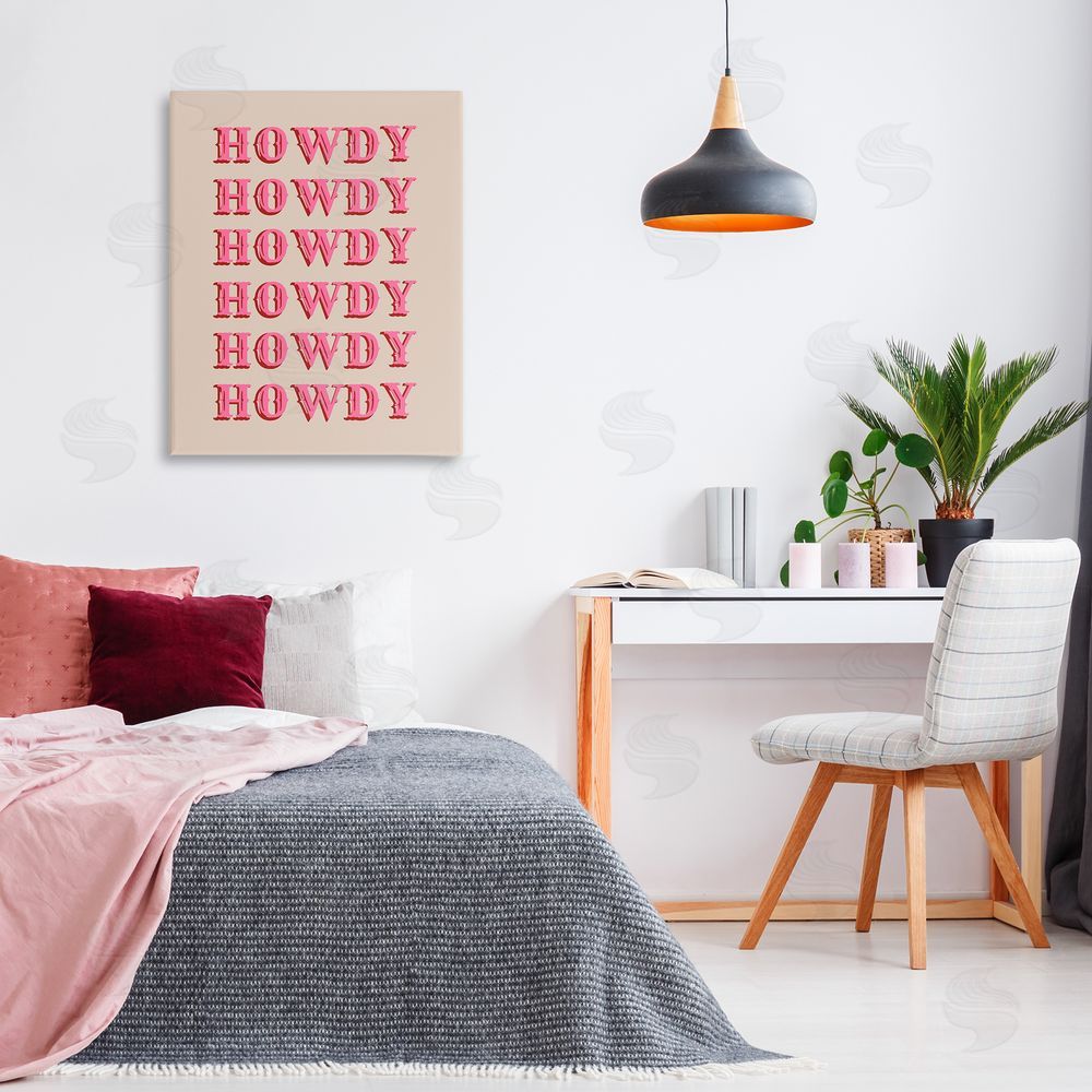 CAD Designs Repeating Western Howdy Canvas Wall Art Print in Room