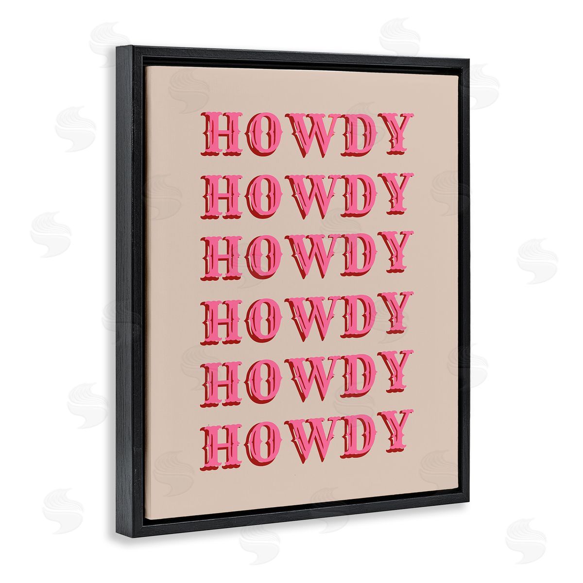 CAD Designs Repeating Western Howdy Black Floating Frame Canvas Wall Art Print
