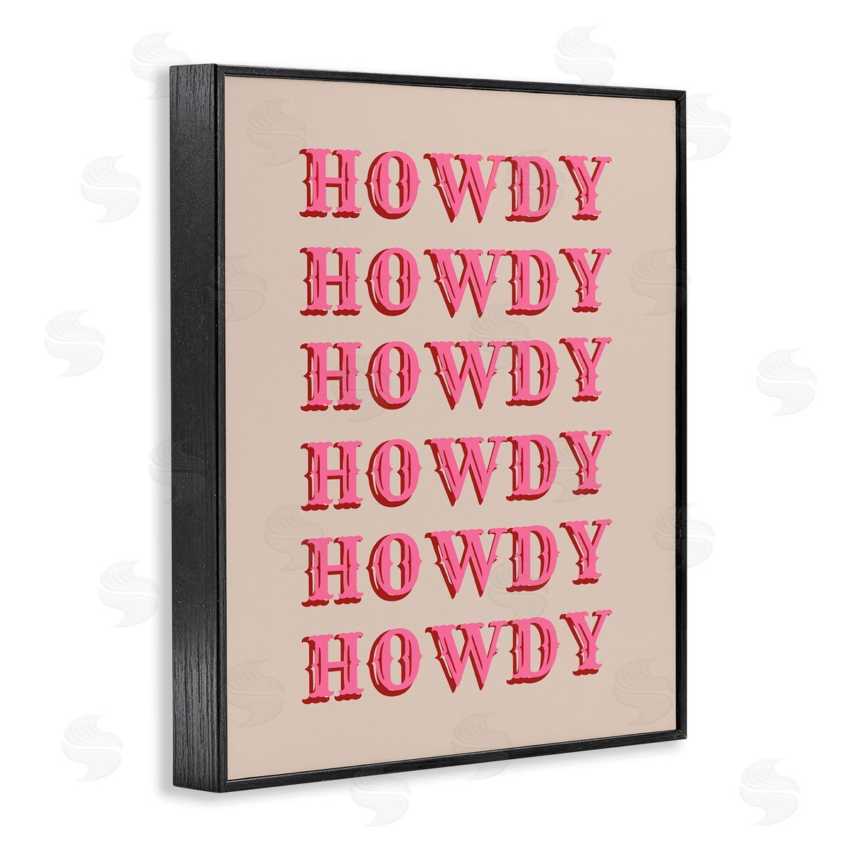 CAD Designs Repeating Western Howdy Black Framed Giclee Wall Art Print
