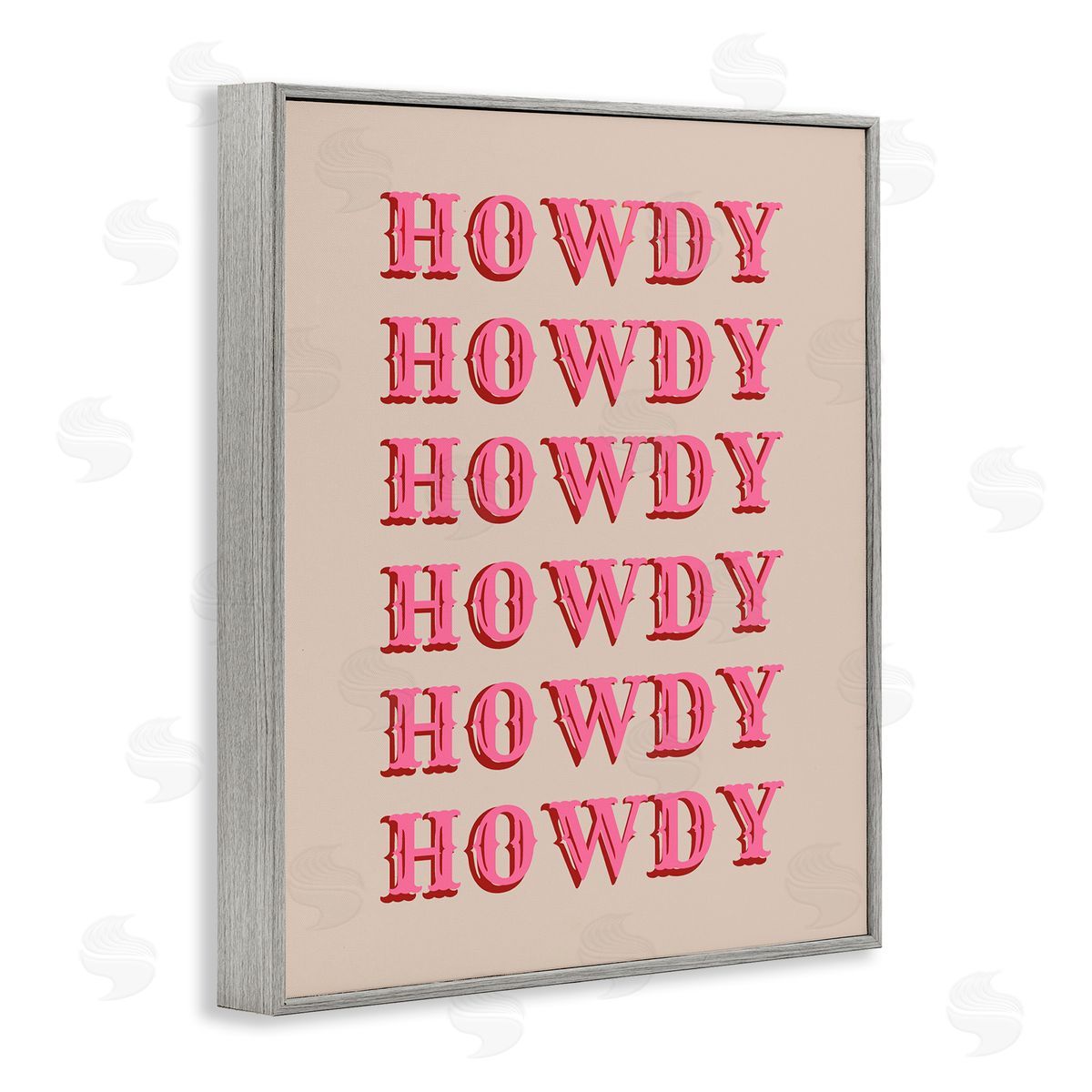 CAD Designs Repeating Western Howdy Gray Framed Giclee Wall Art Print