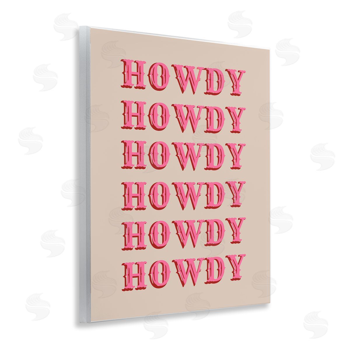 CAD Designs Repeating Western Howdy Wooden Wall Plaque Art Print