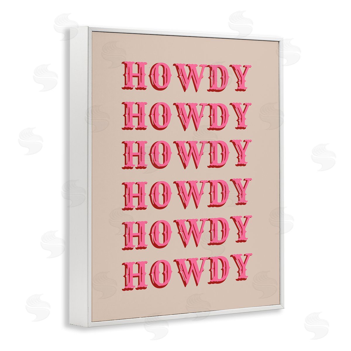 CAD Designs Repeating Western Howdy White Framed Giclee Wall Art Print