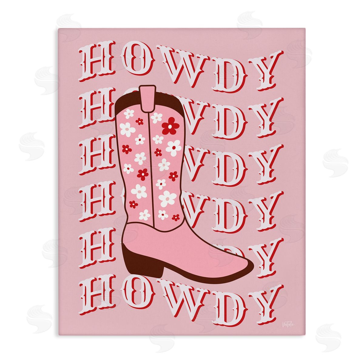 Natalie Carpentieri Howdy Pastel Cowgirl Boot Canvas Wall Art Print