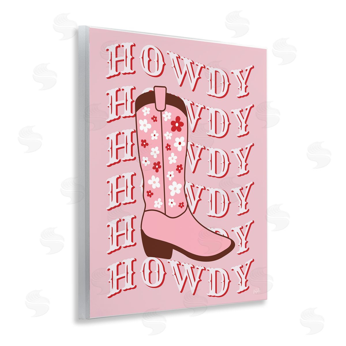 Natalie Carpentieri Howdy Pastel Cowgirl Boot Wooden Wall Plaque Art Print