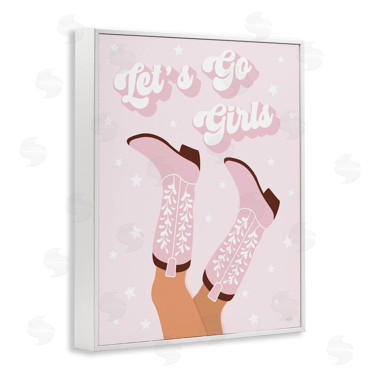 Natalie Carpentieri Let's Go Pastel Cowgirls White Framed Giclee Wall Art Print