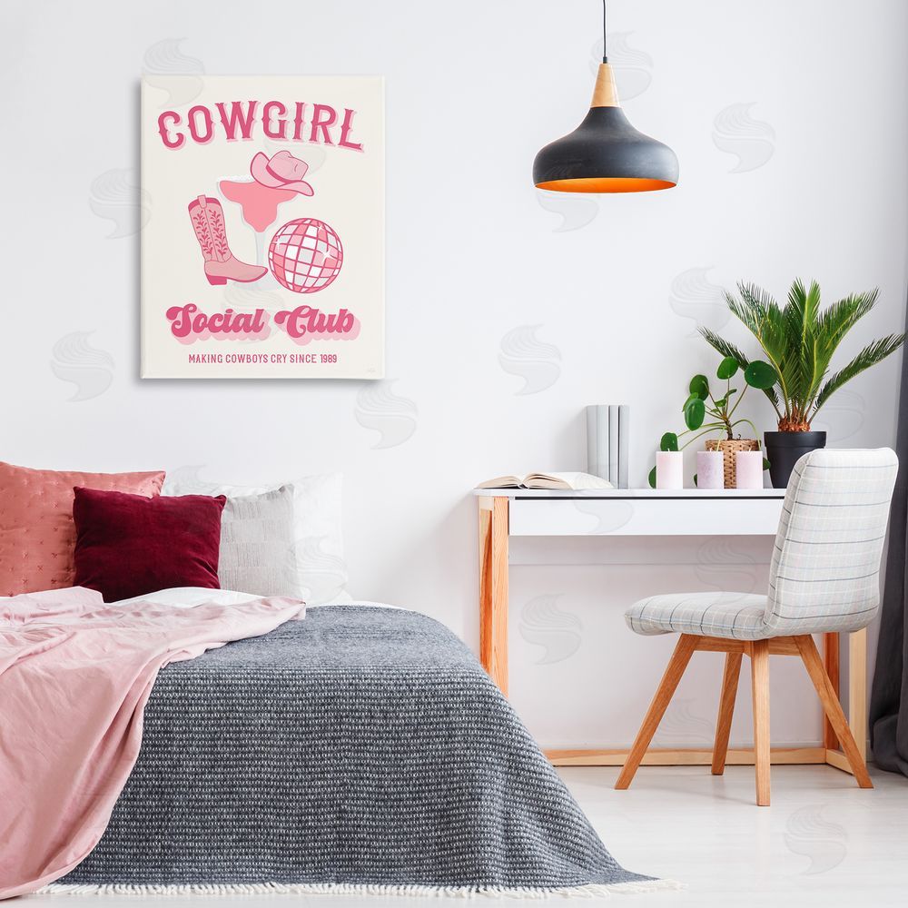 Natalie Carpentieri Cowgirl Social Club Canvas Wall Art Print in Room