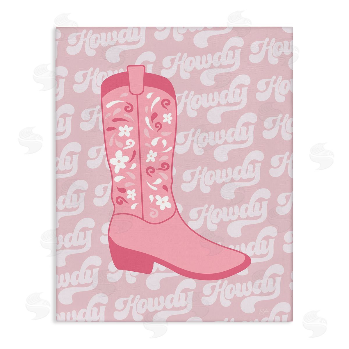 Natalie Carpentieri Pastel Cowgirl Boot Howdy Canvas Wall Art Print