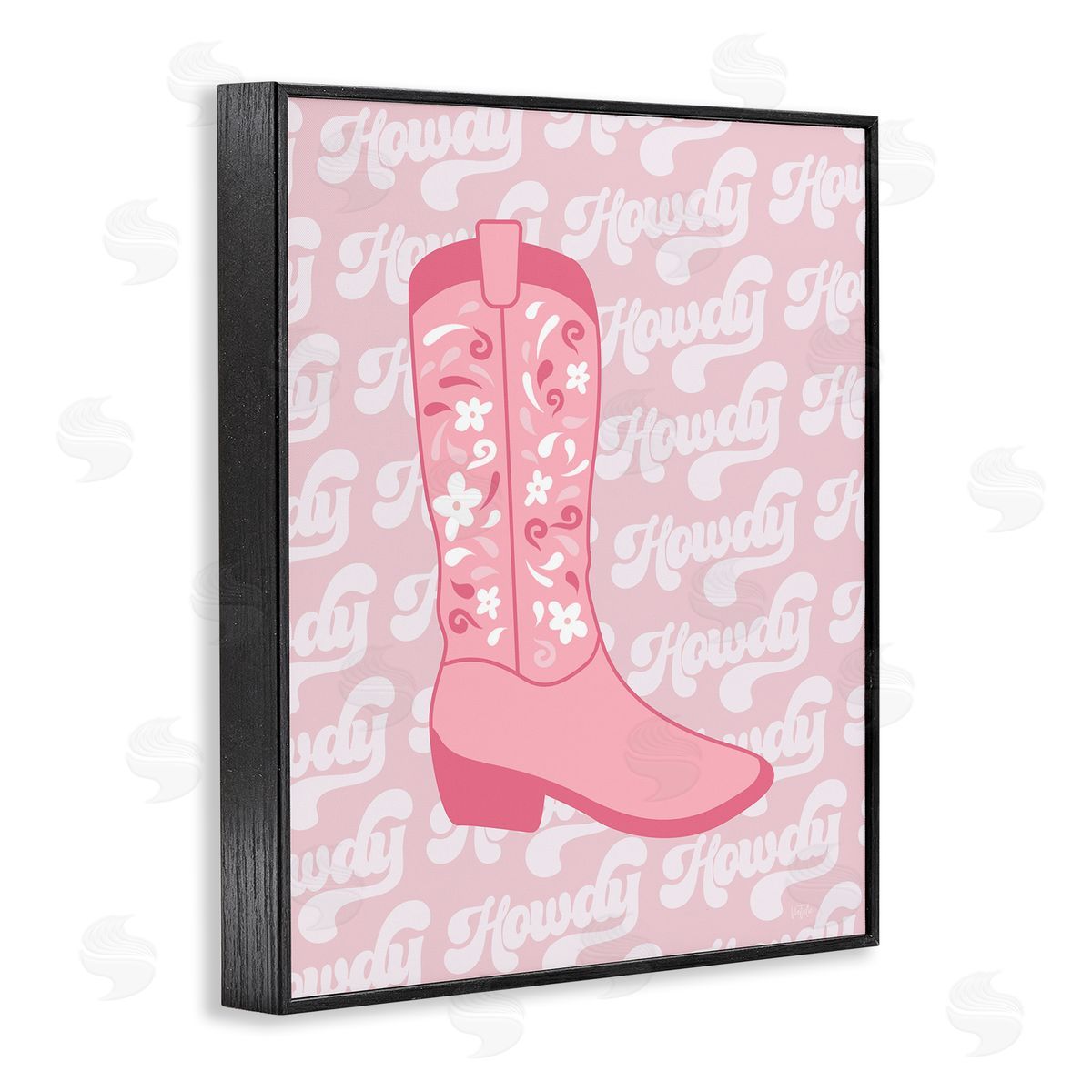 Natalie Carpentieri Pastel Cowgirl Boot Howdy Black Framed Giclee Wall Art Print