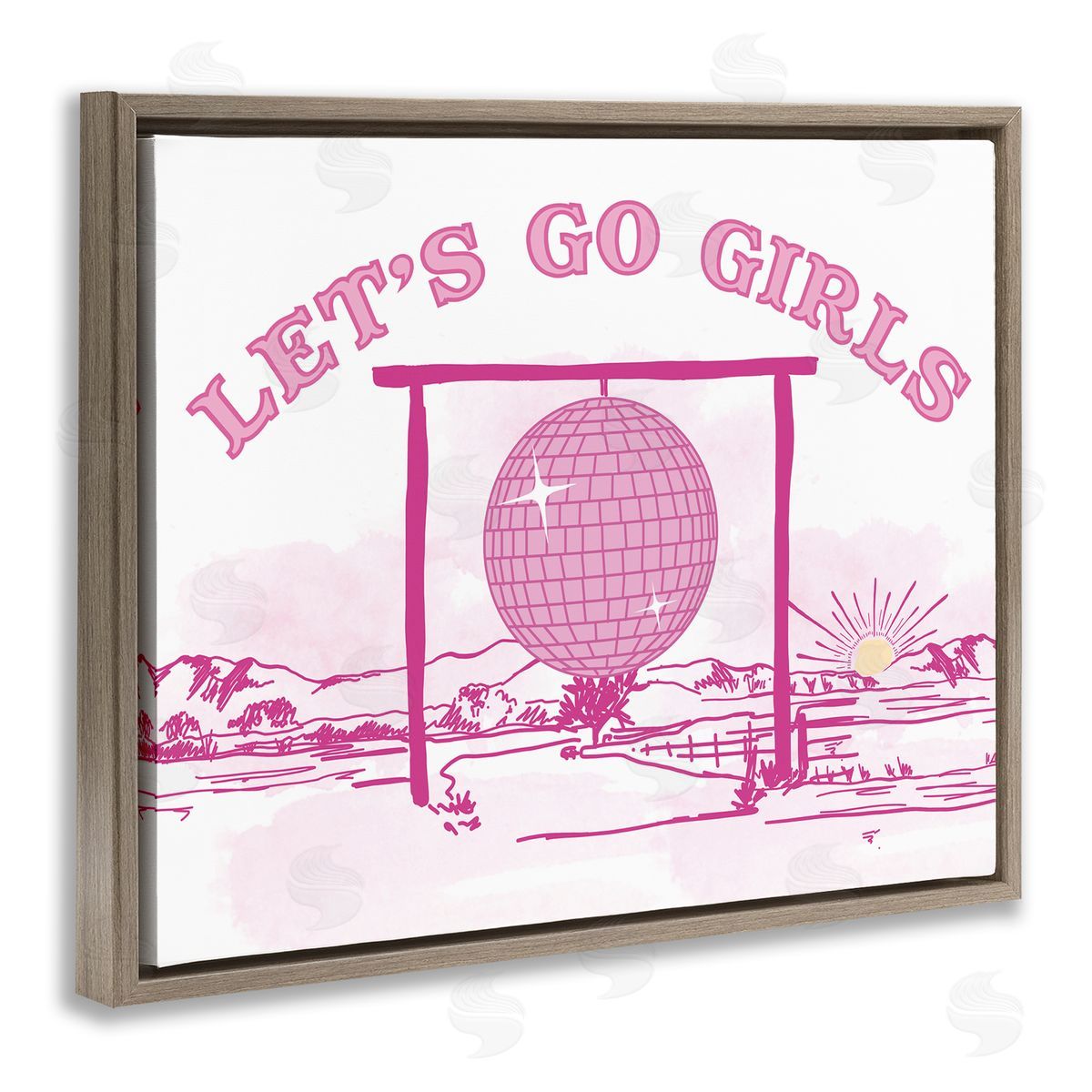 Daniela Santiago Go Girls Western Disco Brown Floating Frame Canvas Wall Art Print