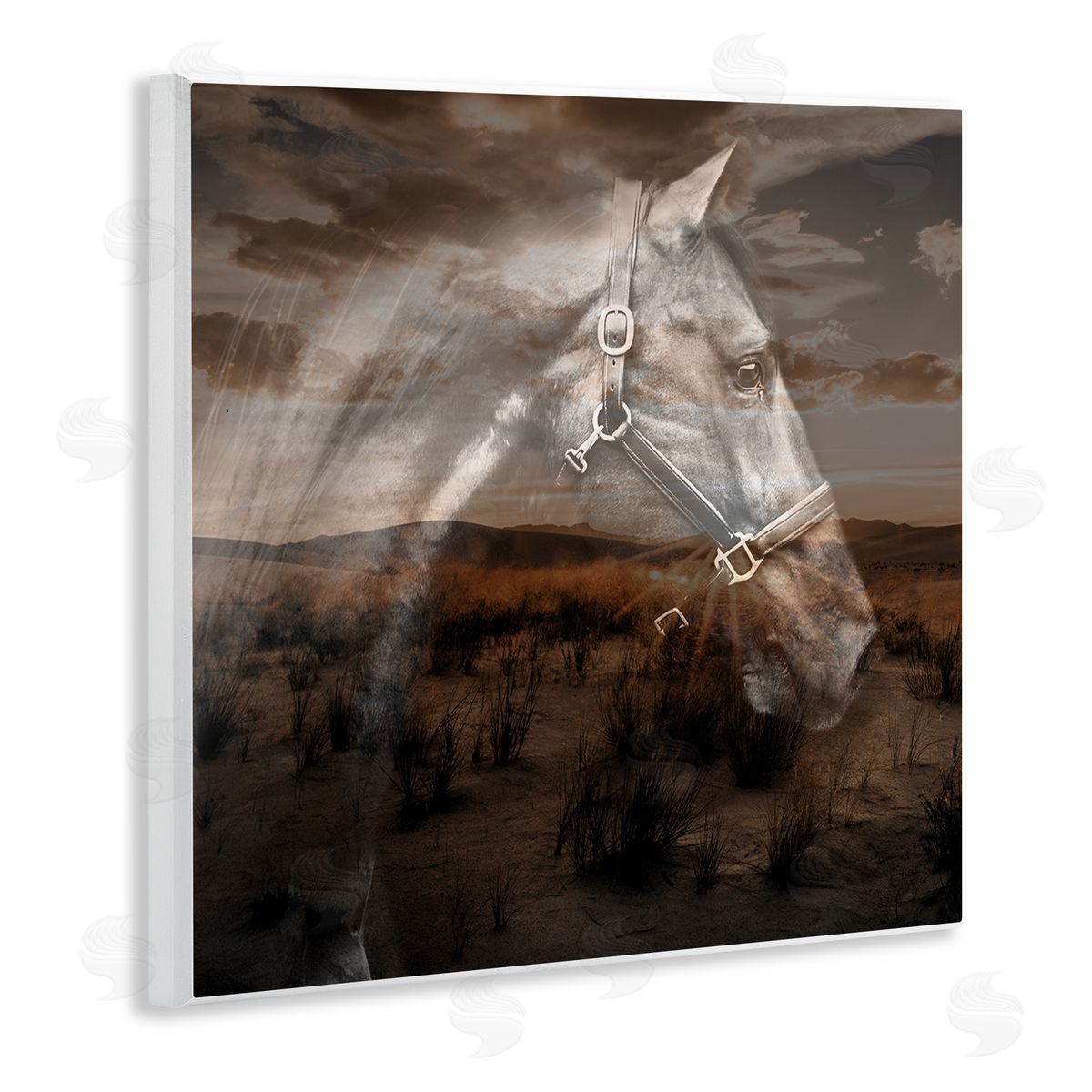 Horse over Nature Visage Wood Plaque Wall Art, Home Decor by CAD Designs