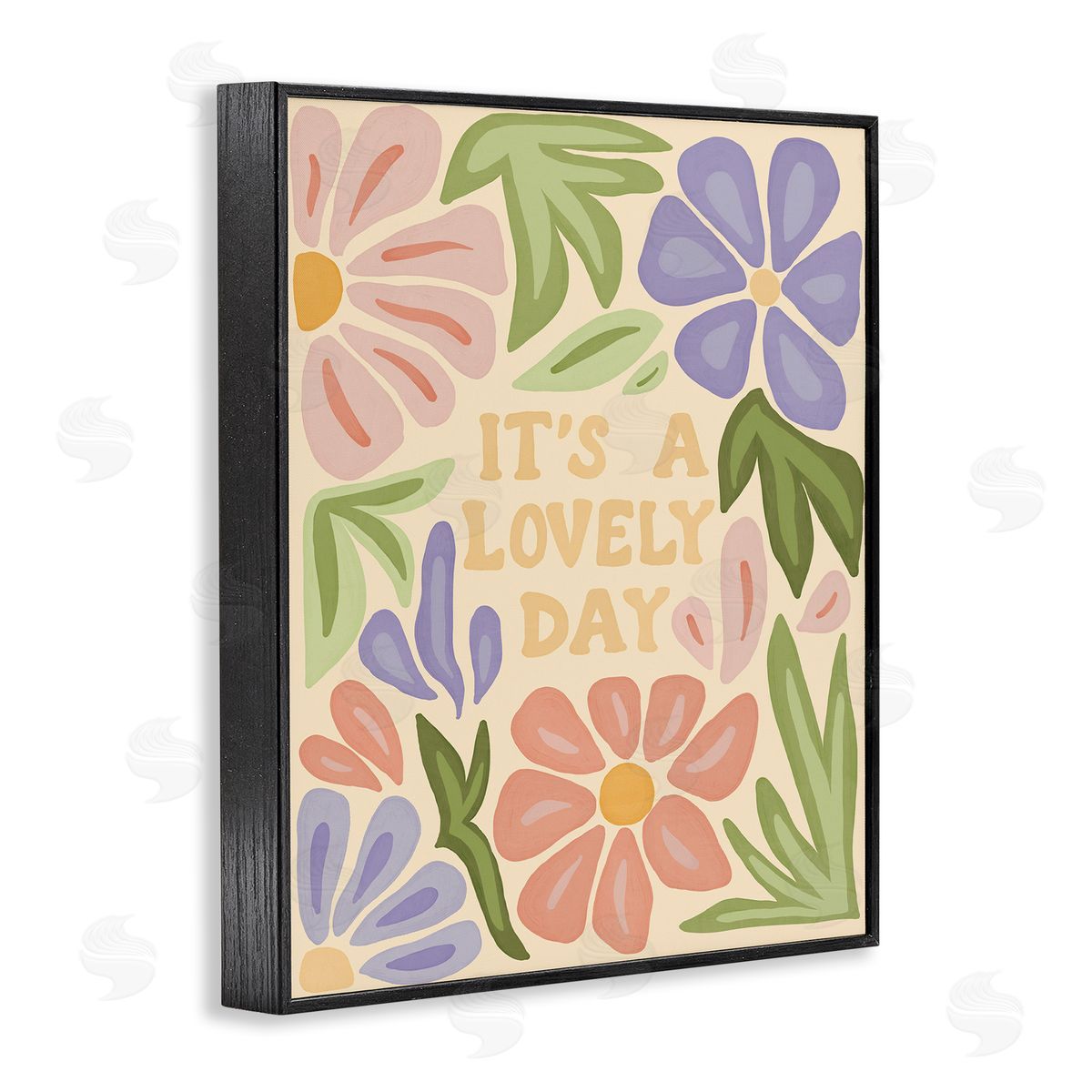 Amanda Houston Lovely Day with Florals Black Framed Giclee Wall Art Print