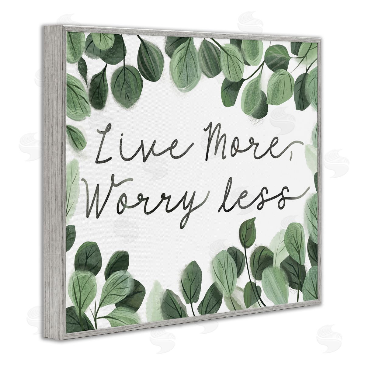 Arrolynn Weiderhold Love More Worry Less Gray Framed Giclee Wall Art Print