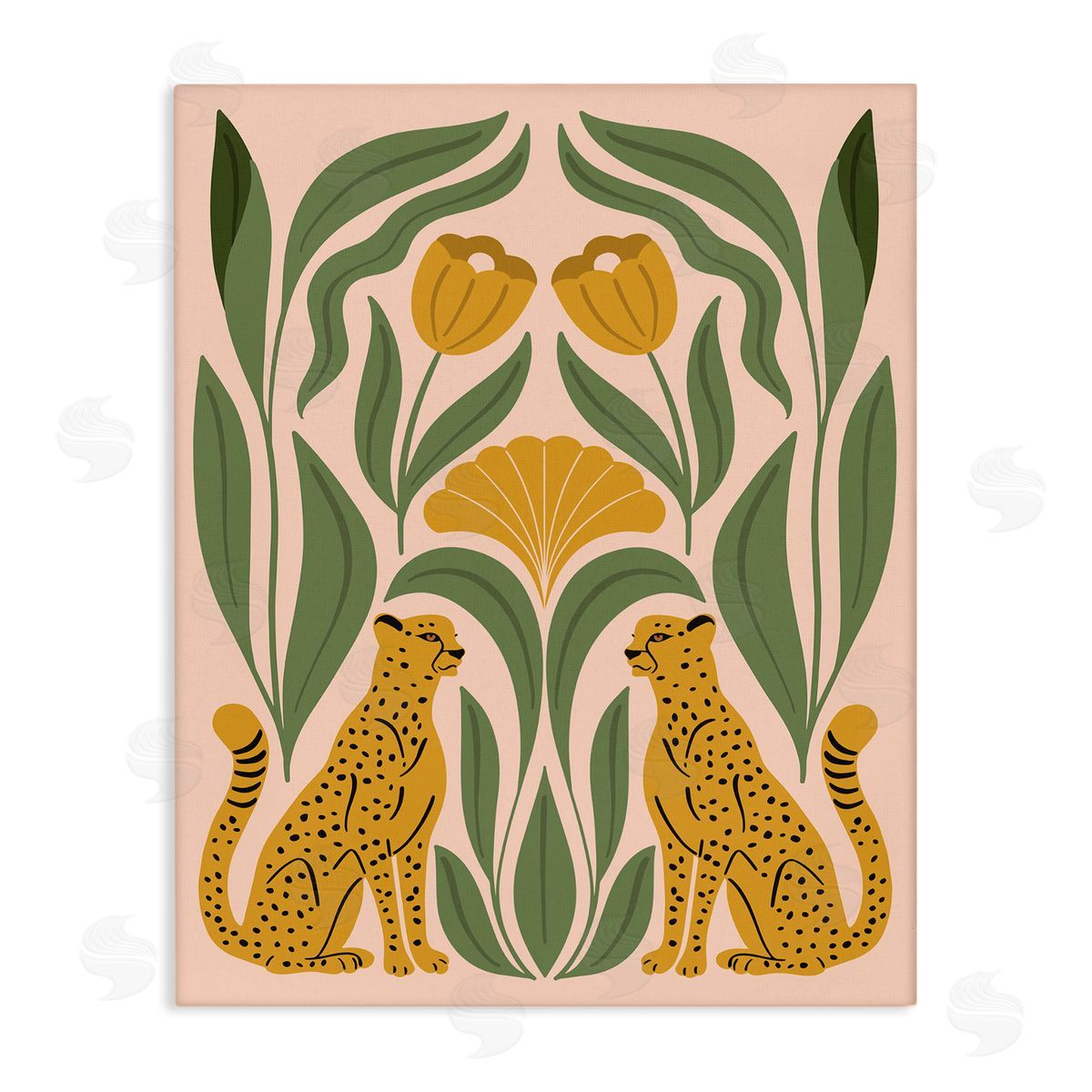 Hey Bre! Creative Studio Boho Chic Mirrored Leopards Canvas Wall Art Print