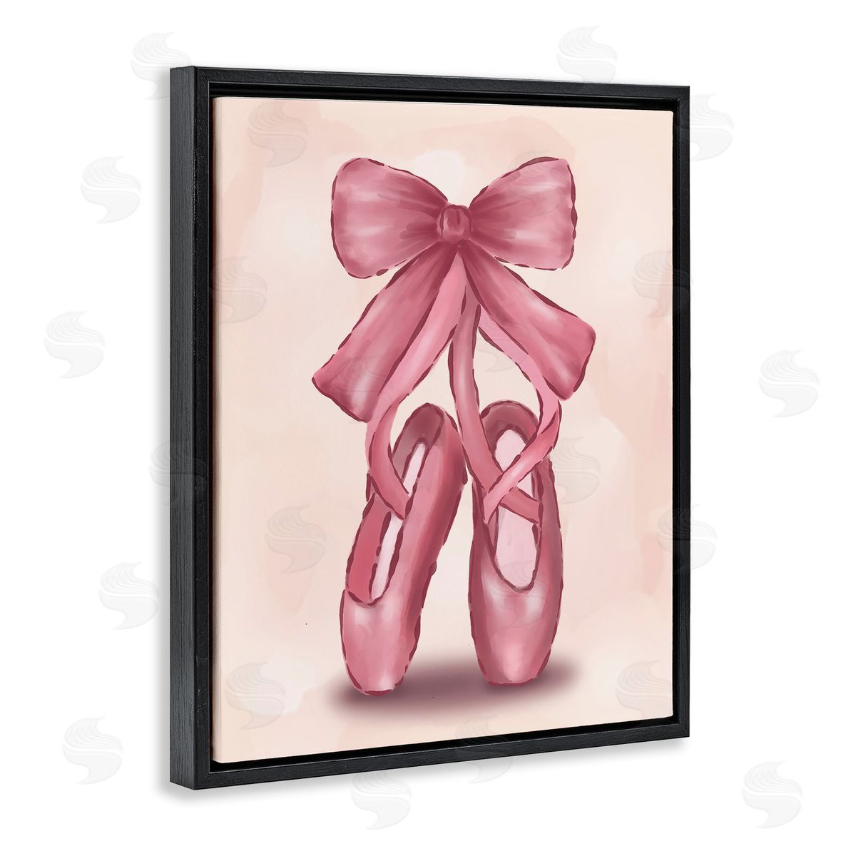 Hey Bre! Creative Studio Ballet Slippers Bow Black Floating Frame Canvas Wall Art Print