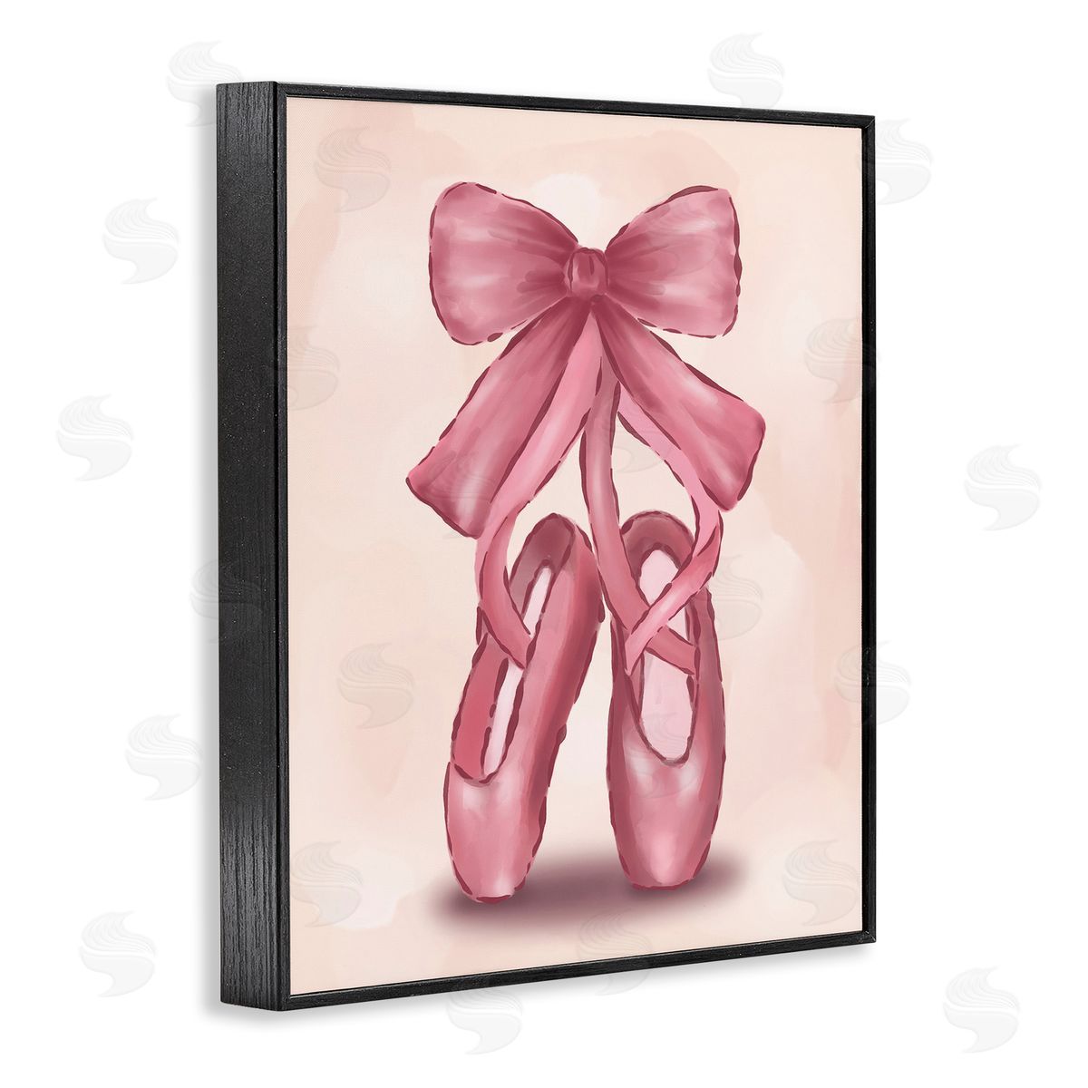 Hey Bre! Creative Studio Ballet Slippers Bow Black Framed Giclee Wall Art Print