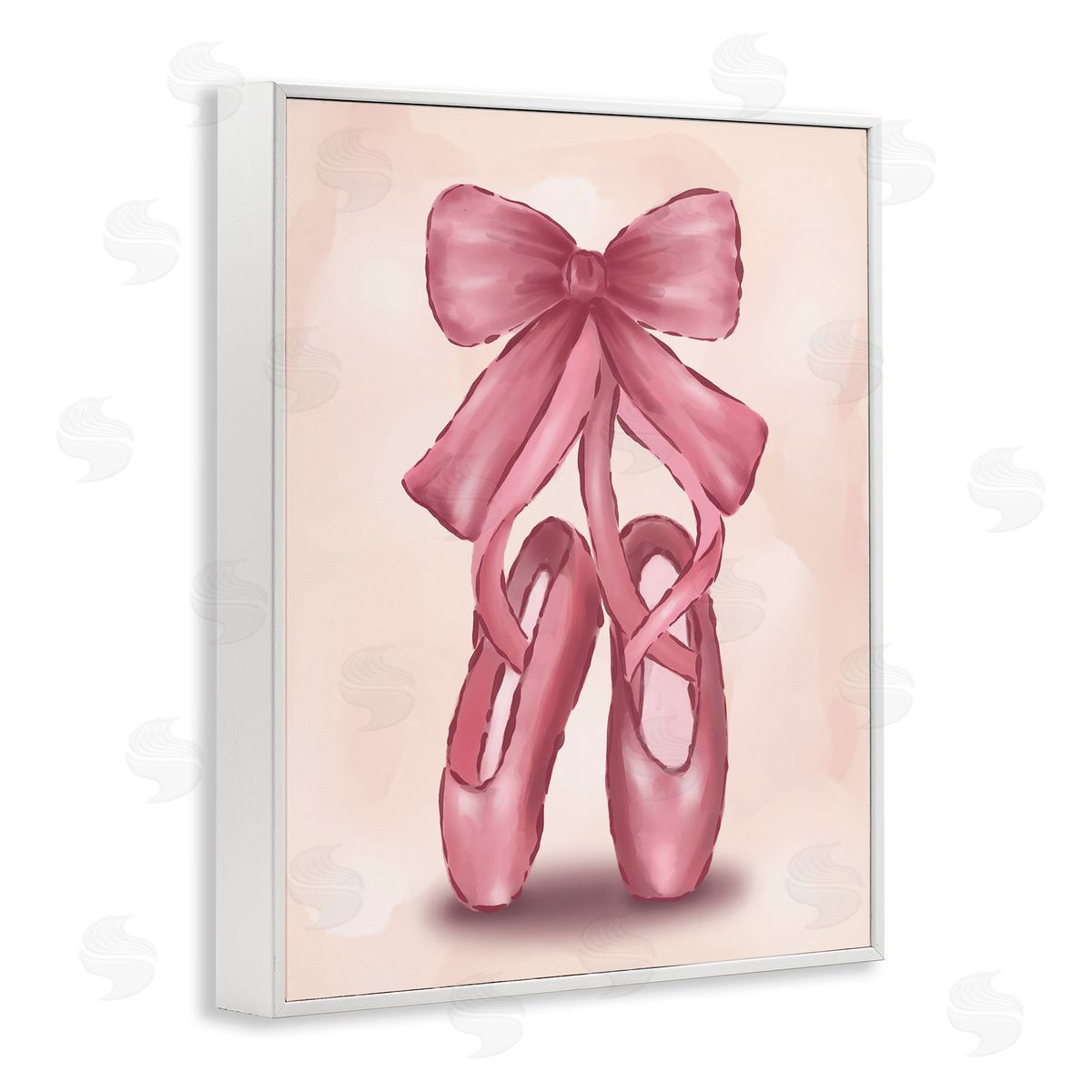 Hey Bre! Creative Studio Ballet Slippers Bow White Framed Giclee Wall Art Print