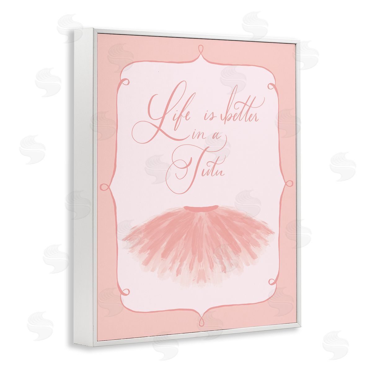 Hey Bre! Creative Studio Life's Better in Tutu White Framed Giclee Wall Art Print