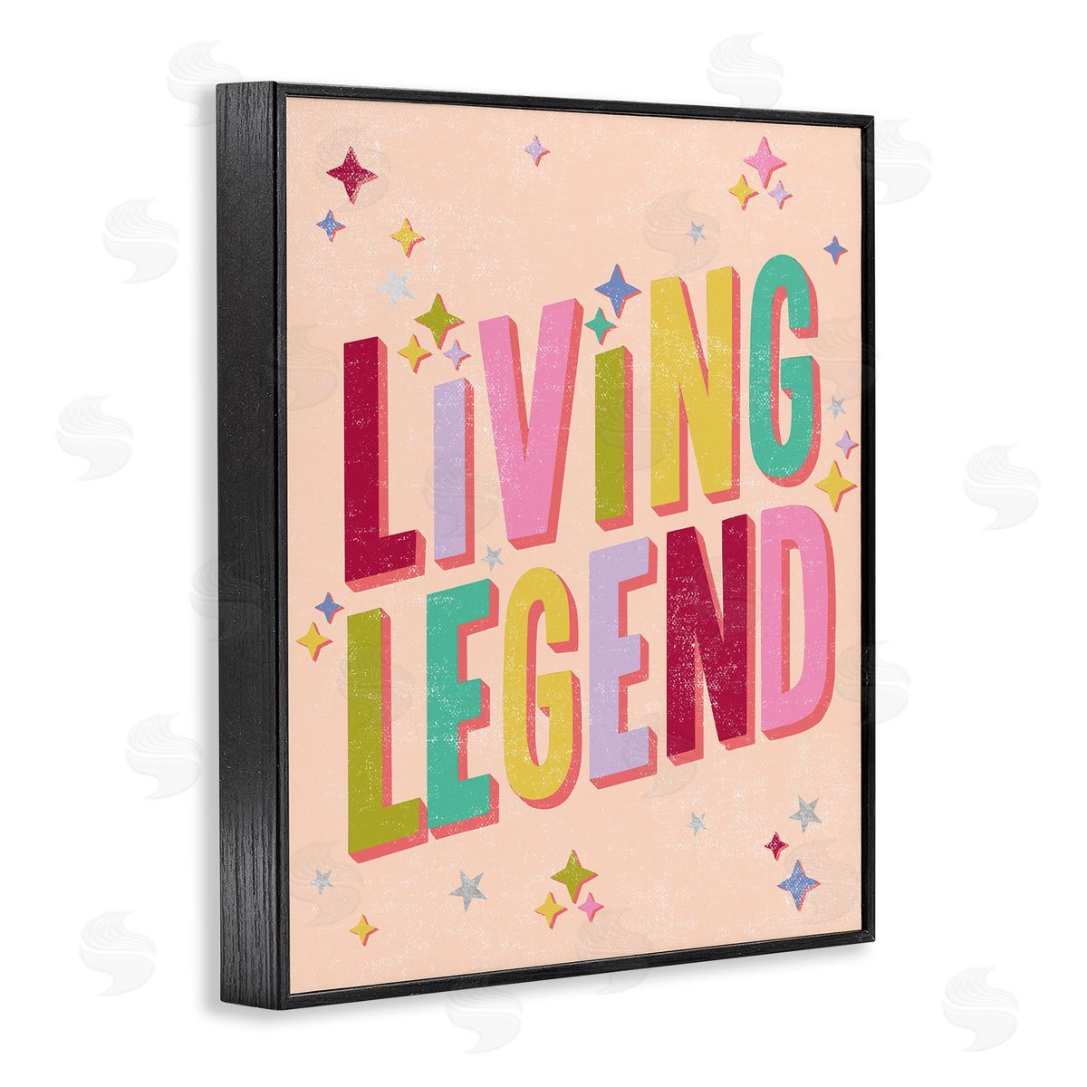 Caroline Alfreds Vintage Living Legend Phrase Black Framed Giclee Wall Art Print