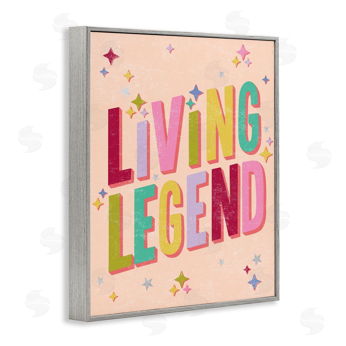Caroline Alfreds Vintage Living Legend Phrase Gray Framed Giclee Wall Art Print