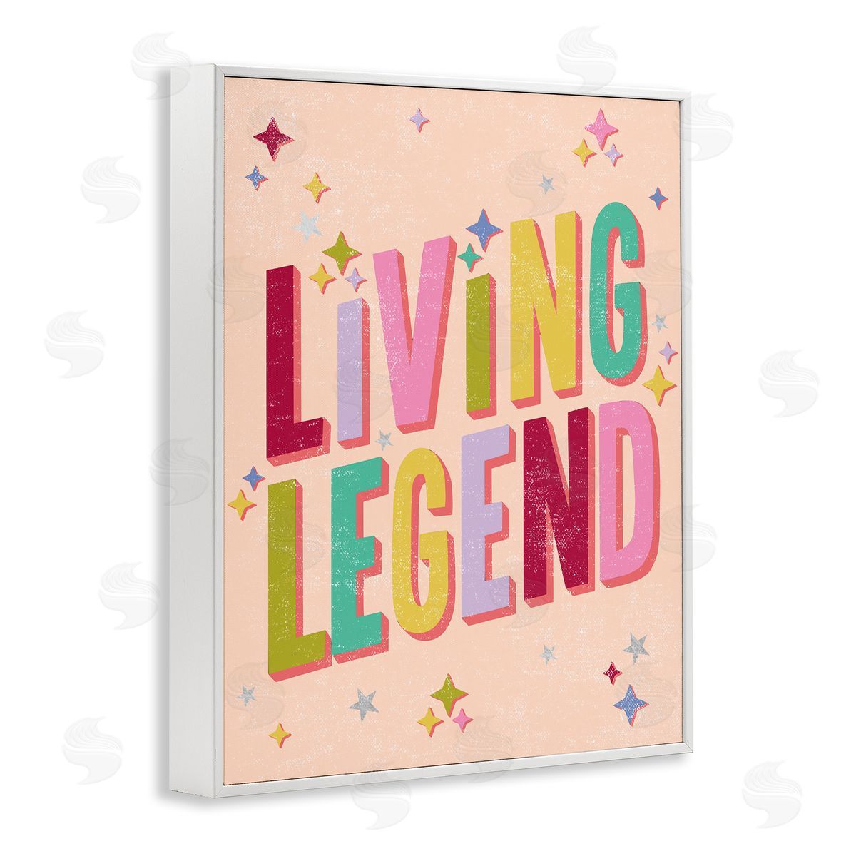 Caroline Alfreds Vintage Living Legend Phrase White Framed Giclee Wall Art Print
