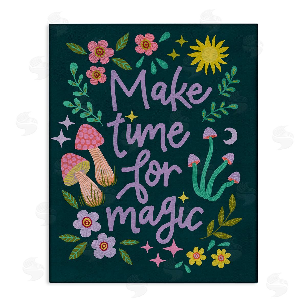 Caroline Alfreds Time For Magic with Florals Canvas Wall Art Print