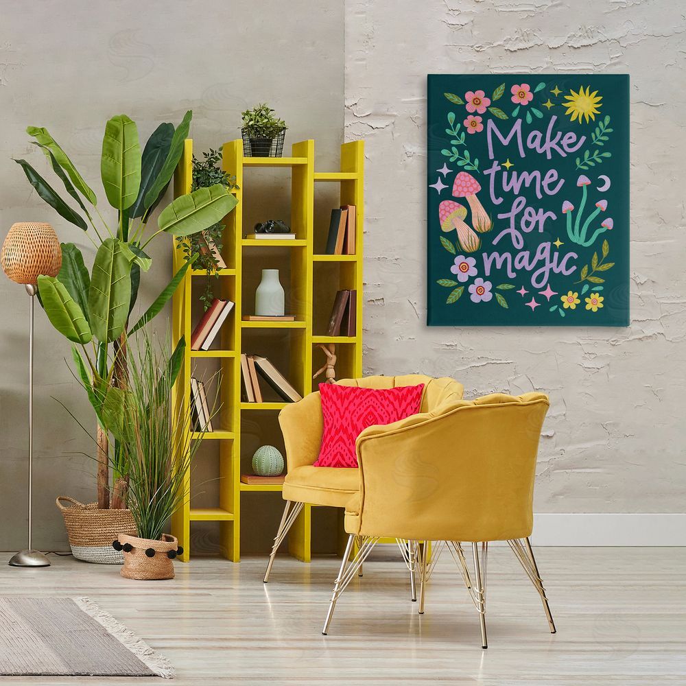 Caroline Alfreds Time For Magic with Florals Canvas Wall Art Print in Room