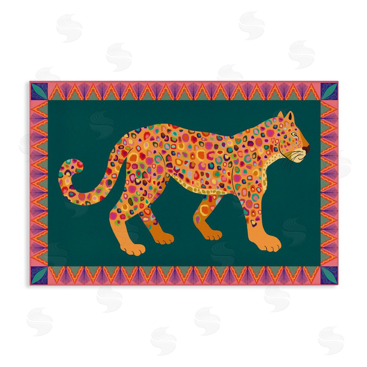 Darlene Seale Bold Patterned Lion Canvas Wall Art Print