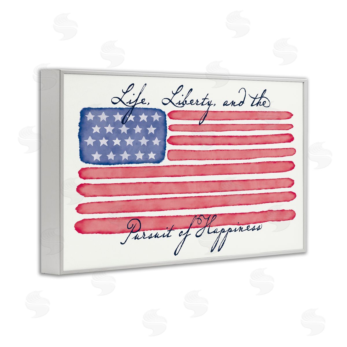 Darlene Seale All American Patriotic Phrase White Framed Giclee Wall Art Print