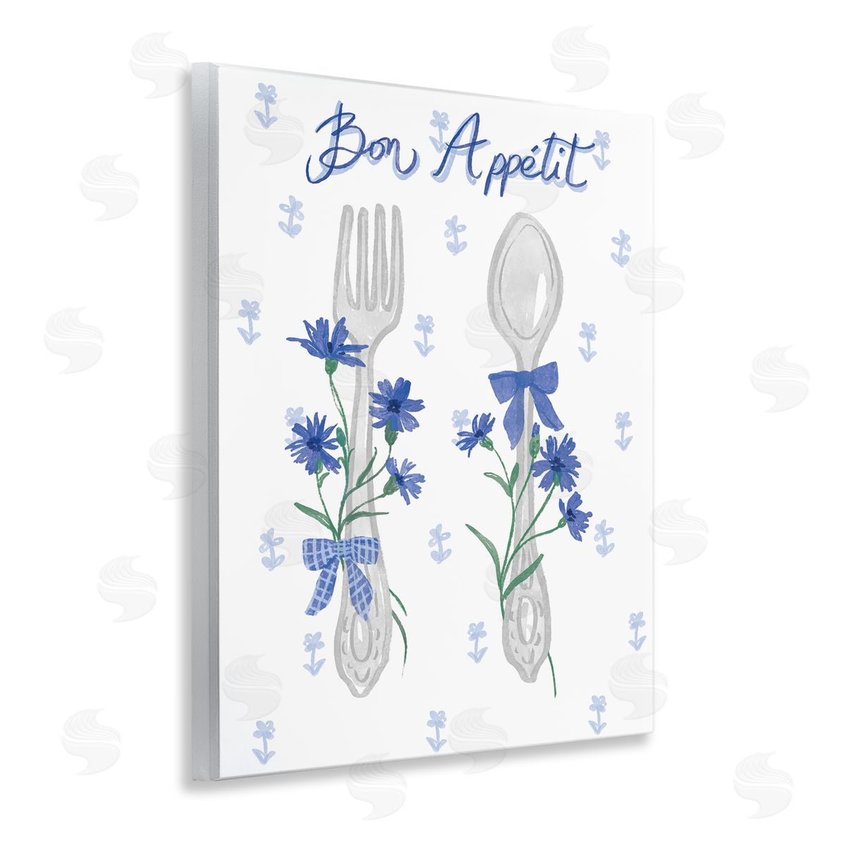 Ilis Avilés Bon Appetit Floral Silverware Wooden Wall Plaque Art Print