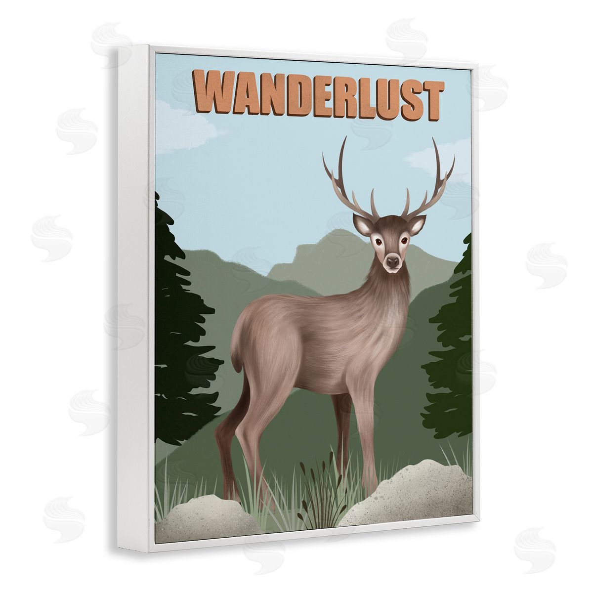 Jo Taylor Wanderlust Nature & Deer White Framed Giclee Wall Art Print