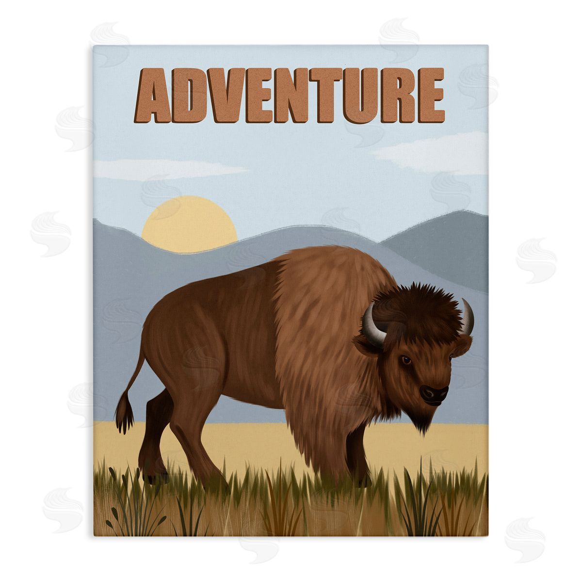 Jo Taylor Adventure Nature & Bison Canvas Wall Art Print