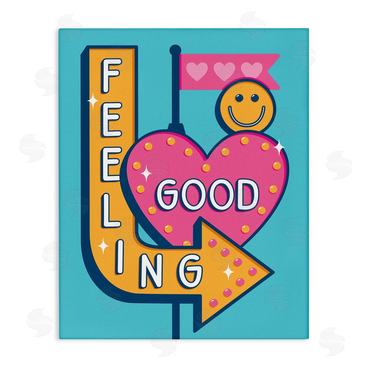 Jalynn Heerdt Feeling Good Retro Sign Canvas Wall Art Print