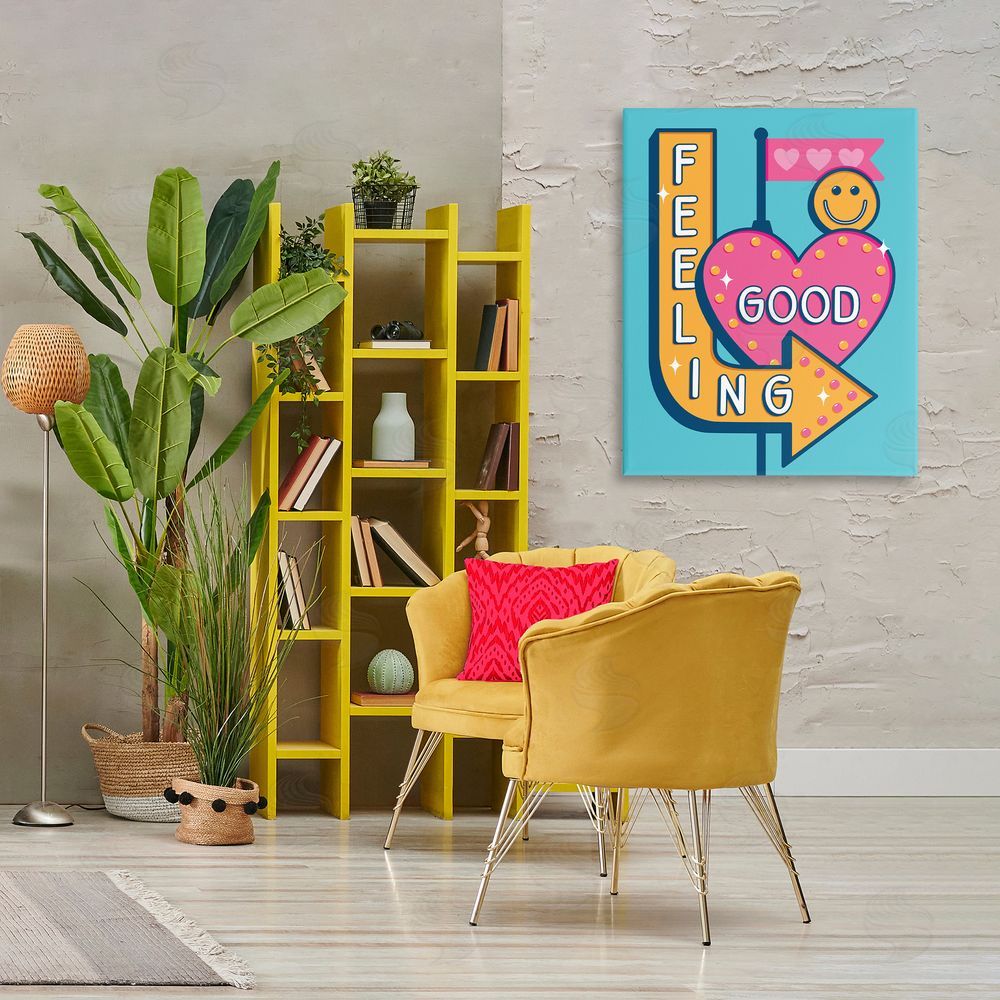 Jalynn Heerdt Feeling Good Retro Sign Canvas Wall Art Print in Room