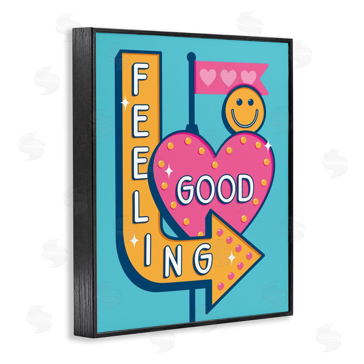 Jalynn Heerdt Feeling Good Retro Sign Black Framed Giclee Wall Art Print