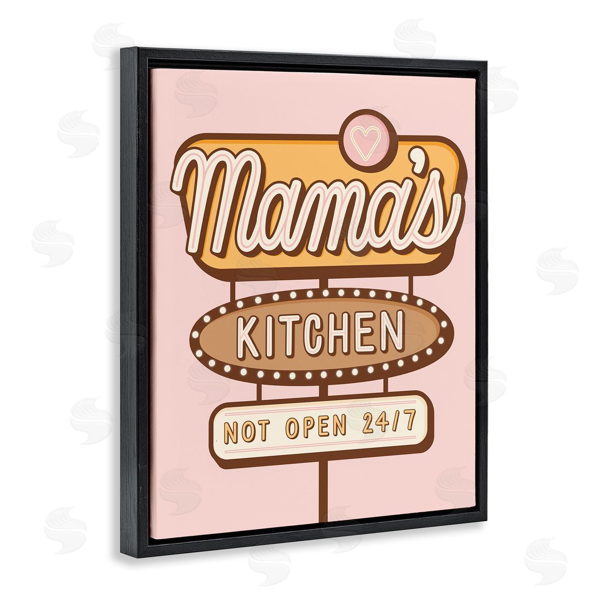 Jalynn Heerdt Retro Mama's Kitchen Black Floating Frame Canvas Wall Art Print