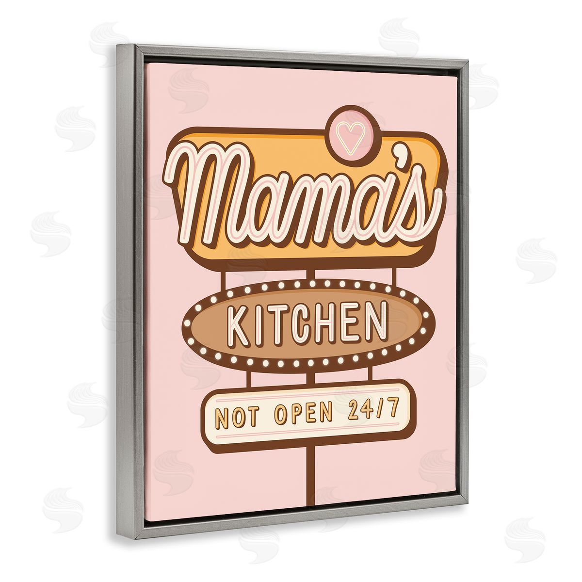 Jalynn Heerdt Retro Mama's Kitchen Gray Floating Frame Canvas Wall Art Print