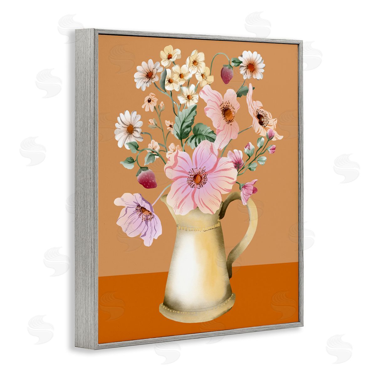 Kate Eldridge Garden Florals in Jug Gray Framed Giclee Wall Art Print