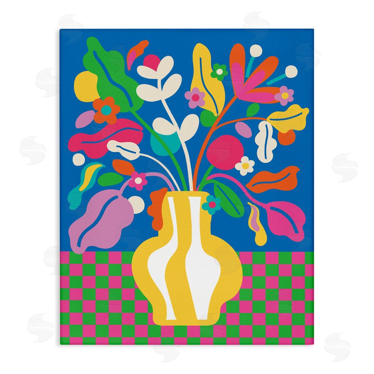 Lisa Perry Whitebutton Vivid Bloom Bouquet Canvas Wall Art Print