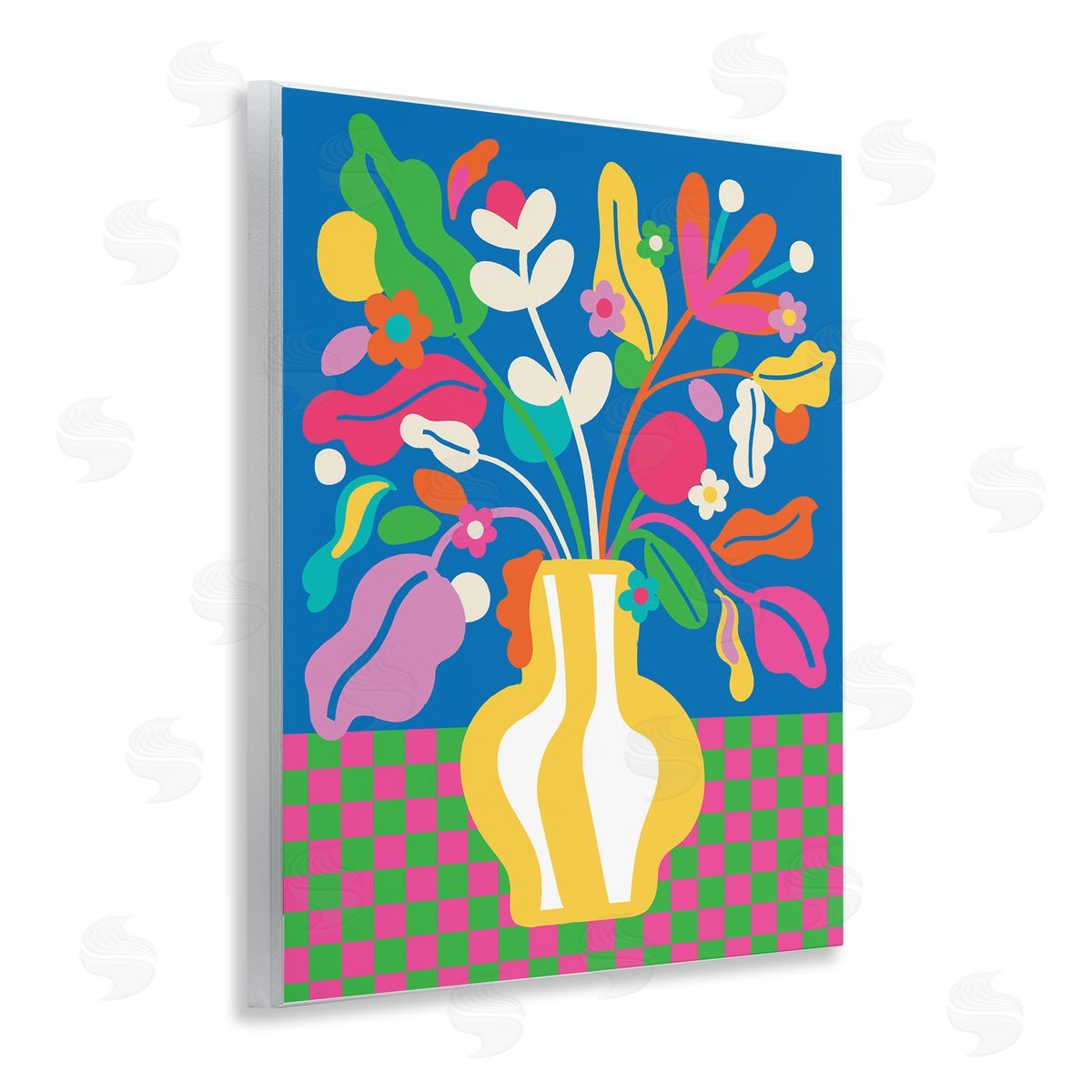 Lisa Perry Whitebutton Vivid Bloom Bouquet Wooden Wall Plaque Art Print
