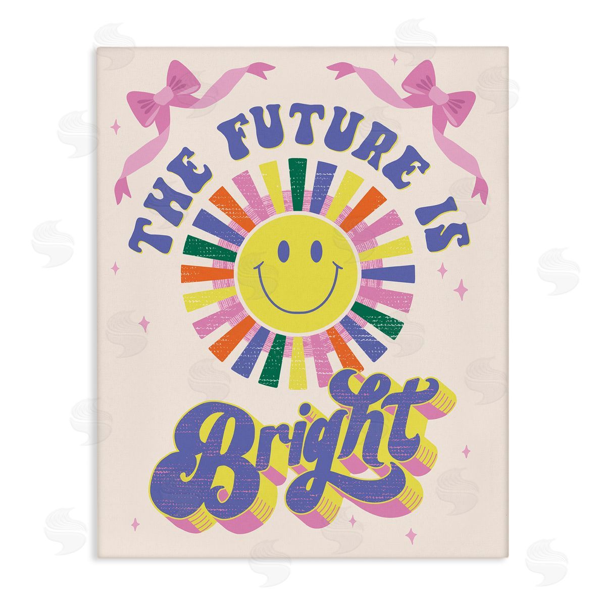 Muffin Grayson Groovy Future Is Bright Canvas Wall Art Print